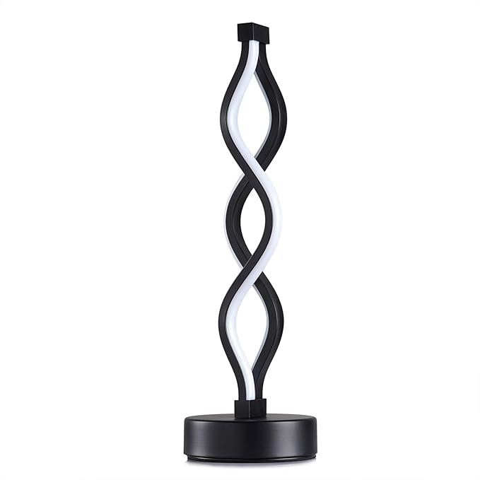 NUÜR Infinity Spiral LED Table Lamp Black, Dimmable Metallic Bedside Lamp - Image 7
