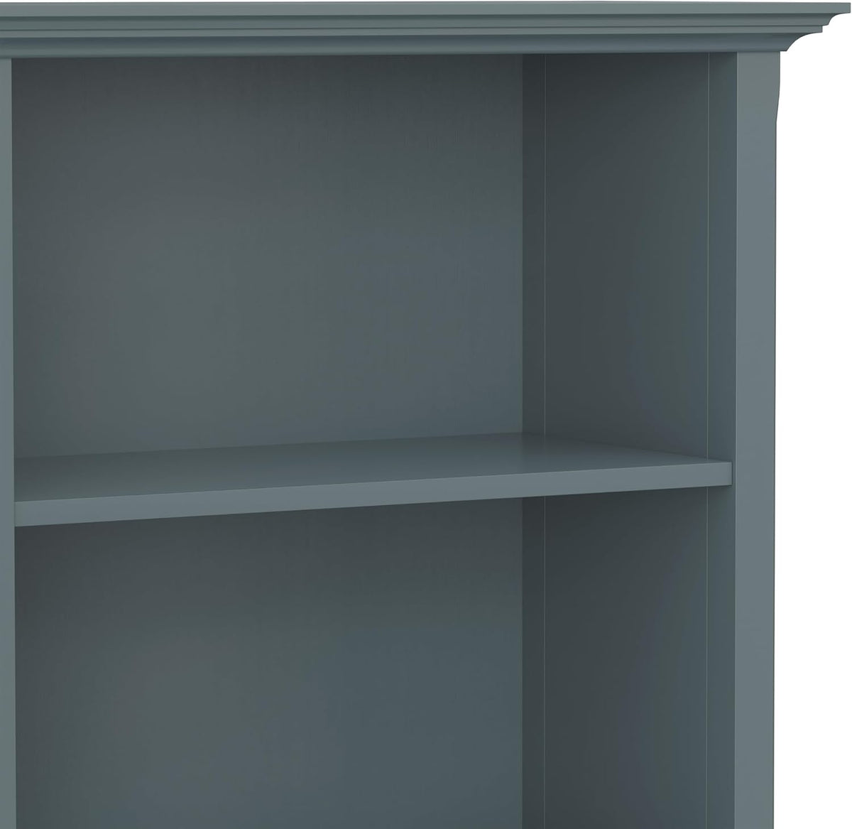 SIMPLIHOME Amherst 70" Tall Solid Wood 5-Shelf Bookcase in French Blue