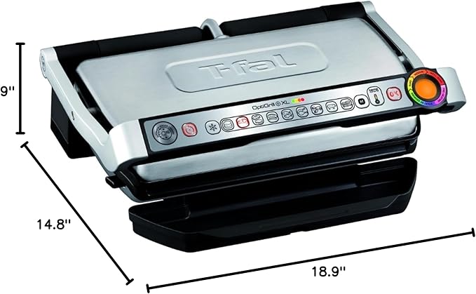 T-Fal OptiGrill Stainless Steel XL Electric Grill, 6 Servings, 9 Intelligent - Image 7