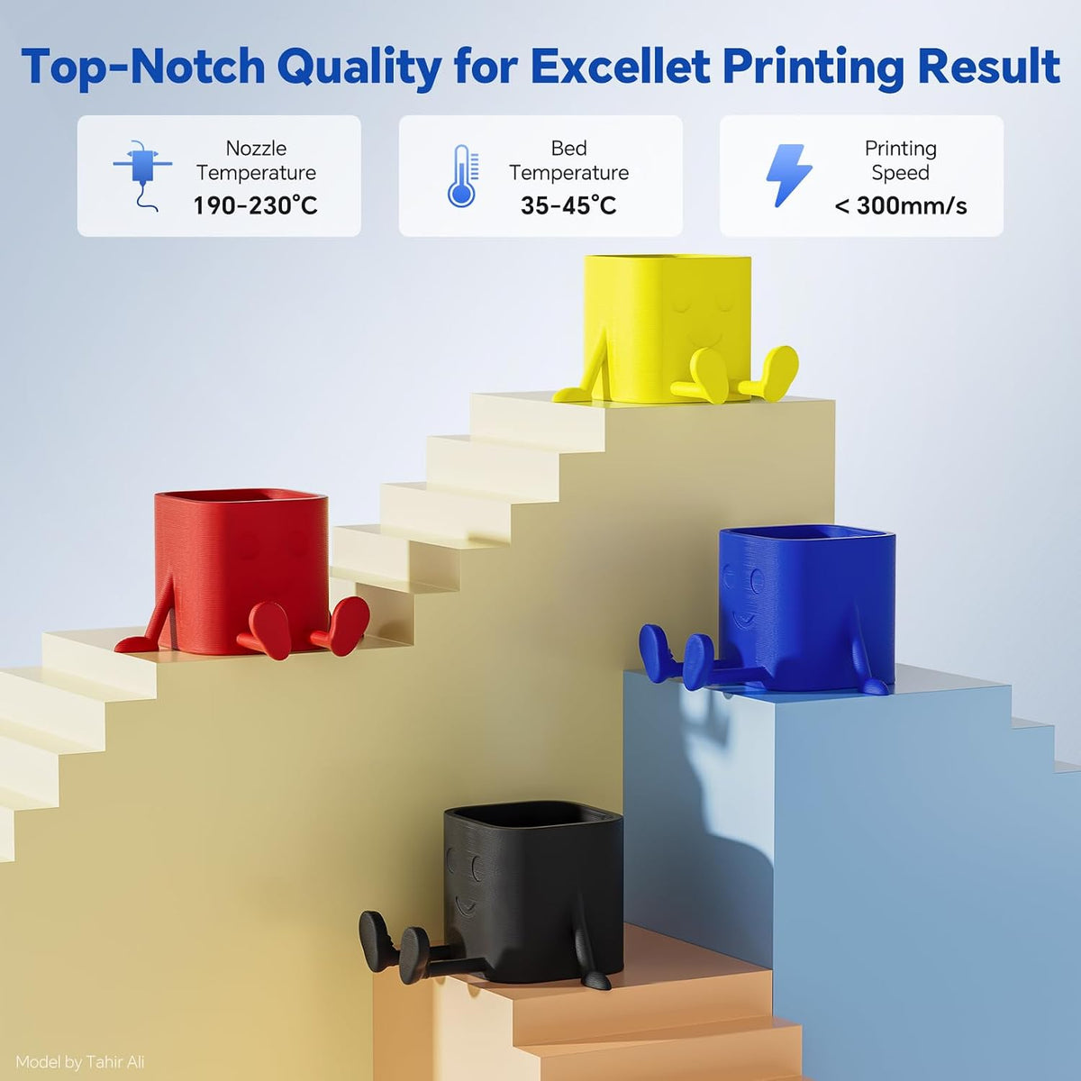 PLA PRO 3D Printing Filament 4KG Black/White/Beige/Brown