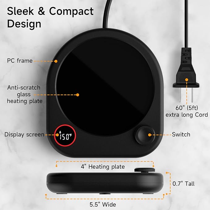 Coffee Mug Warmer for Desk, Electric Cup Heater for Tea Milk Beverages - Image 6