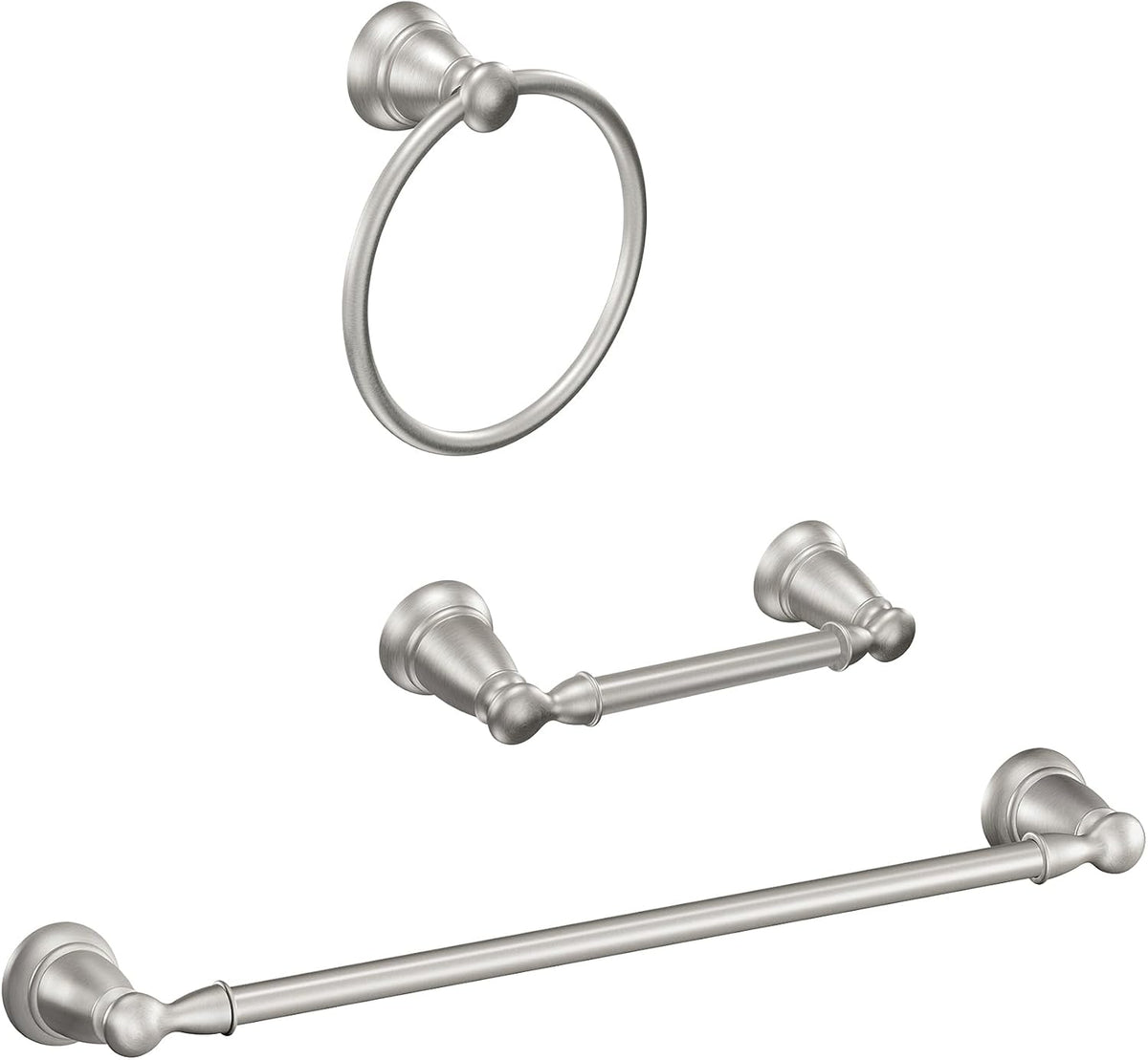 moen banbury 3-piece bath accessory kit in brushed, main product view