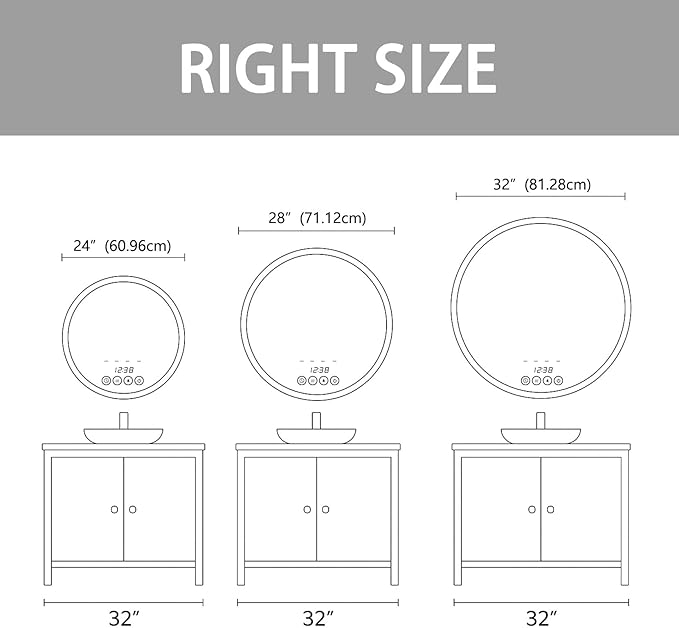 28 Inch Wall-Mounted Round Bathroom Mirror - Image 9