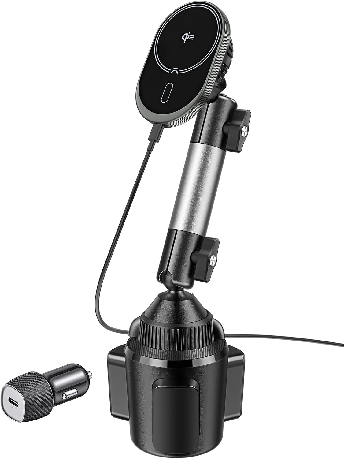 A2C for MagSafe Car Mount Charger, QI2 15W Cup Holder Phone Charger