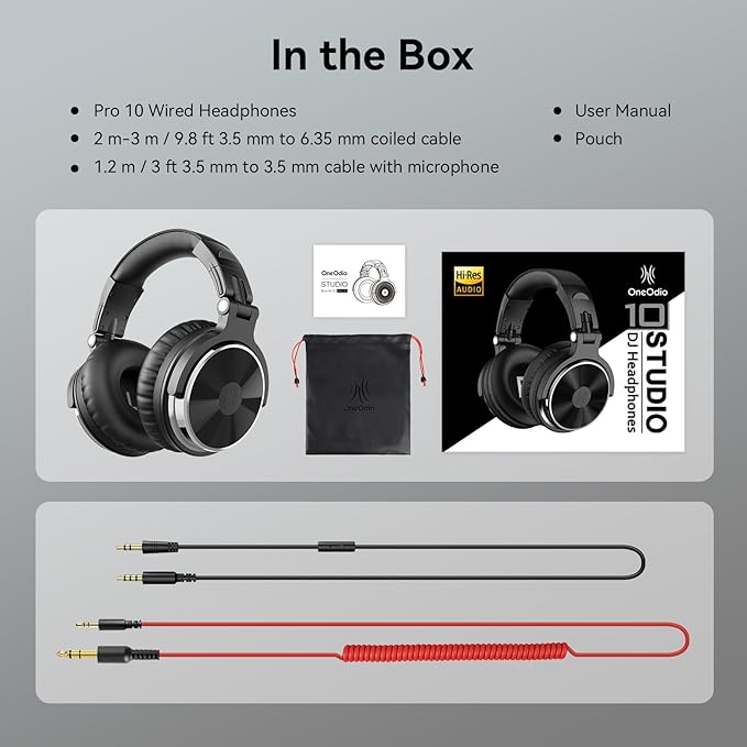 OneOdio Wired Over Ear Headphones Hi-Res Studio Monitor & Mixing DJ Stereo - Image 9