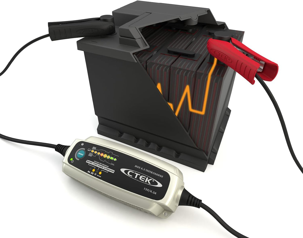 CTEK 4.3 Test & Charge, 12 Volt Fully Automatic Charger with Unique Batte...