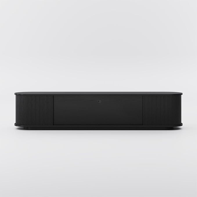 POVISON Fully-Assembled Mid Century Modern TV Stand, Sliding Tambour Door - Image 6