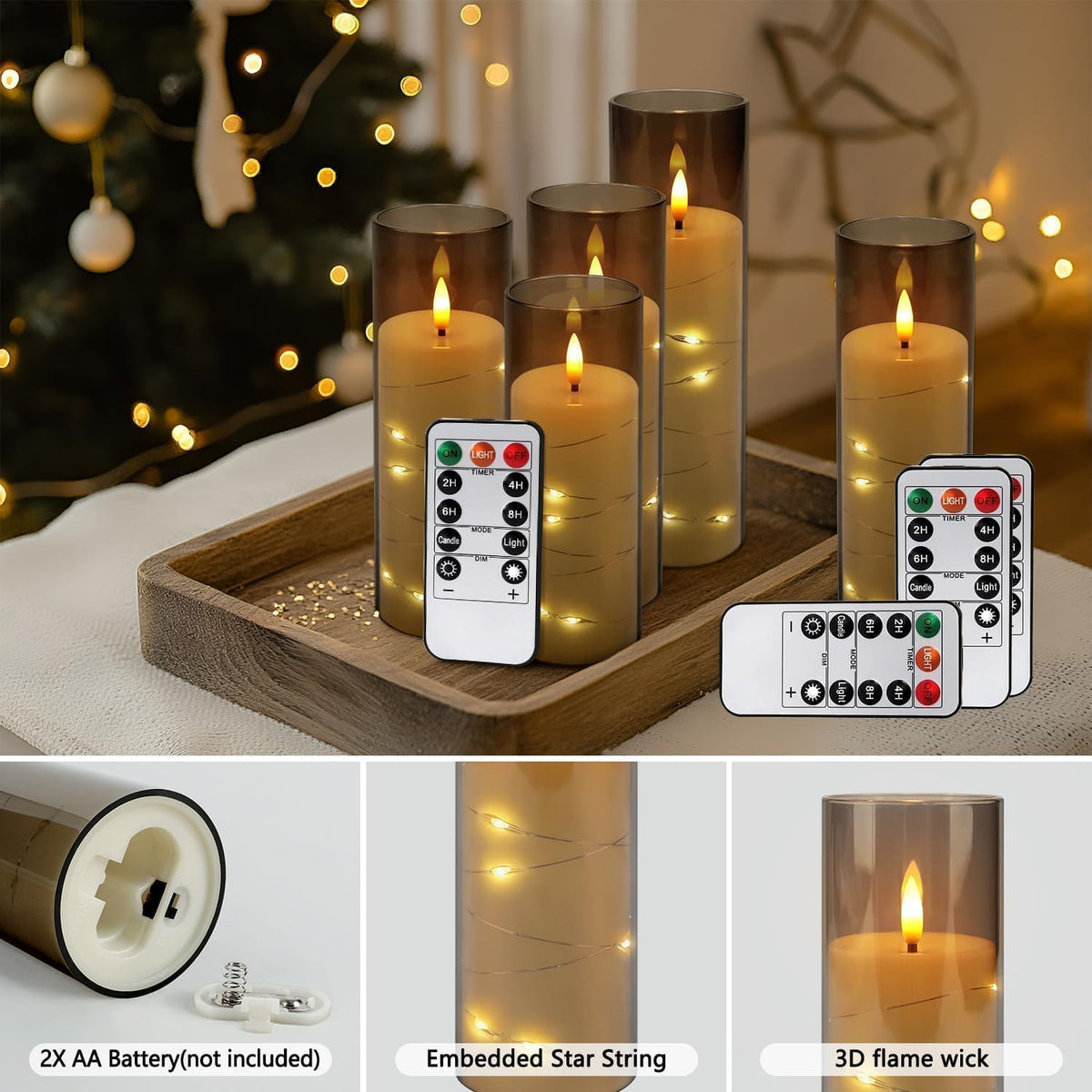 YOROXRG 24 Pack Halloween Decoration Flickering Flameless Candles, Battery Op...