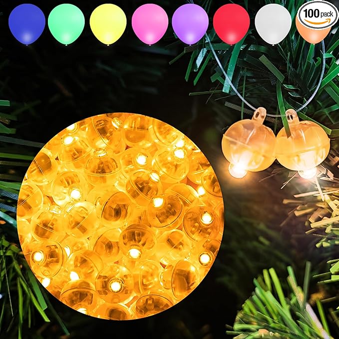 Aogist 100pcs Yellow Mini Lights with Hook,Long Standby Time Waterproof LED B...