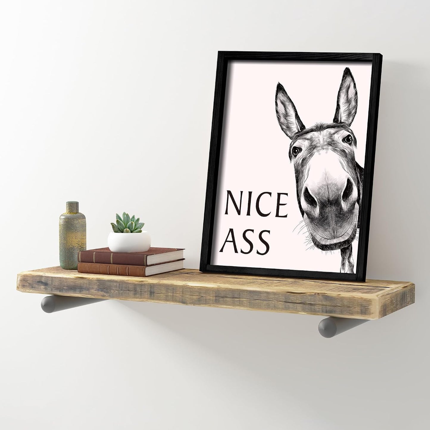Heiple Framed Bathroom Art Bathroom Wall Decor Farmhouse Home Bathroom Decor Sets Vintage Funny Wall Art Bathroom Signs (Black, 8"x10")