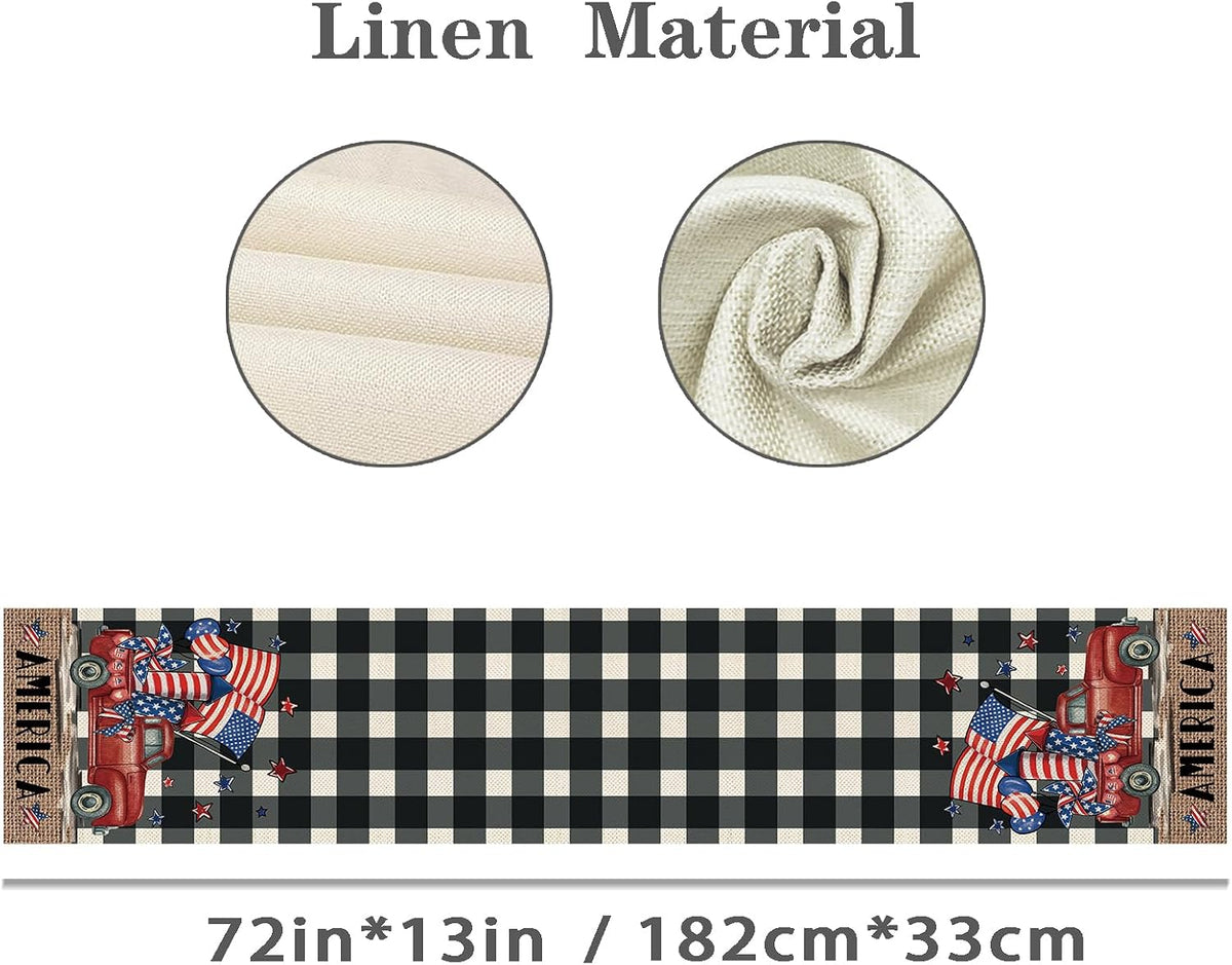 8 Pcs Truck Holiday Table Runners 72 Inches Long, Rustic Truck Fall Winter Ha...