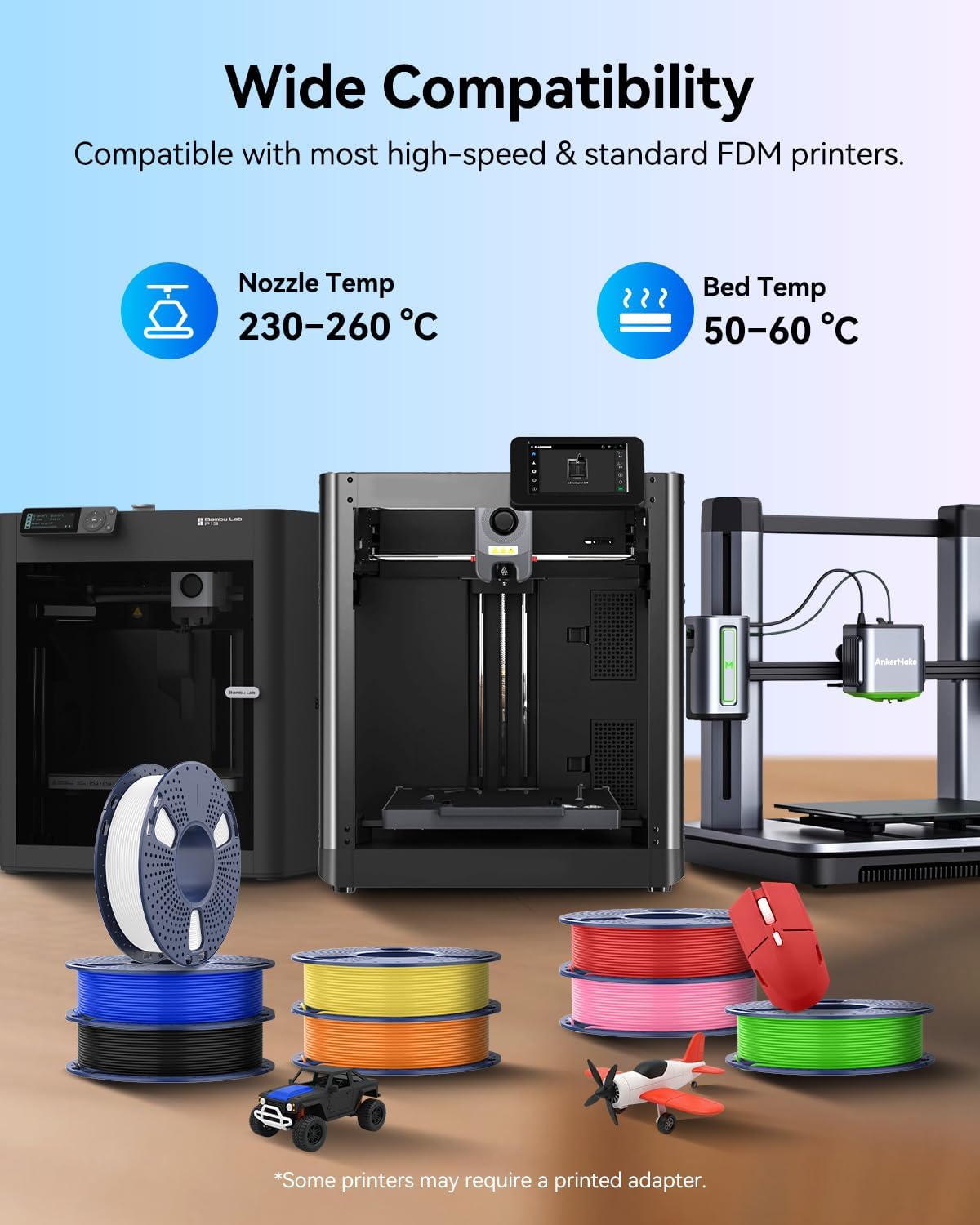 JAYO PETG 3D Printer Filament Bundle 1.75mm, 250g, 8-Pack