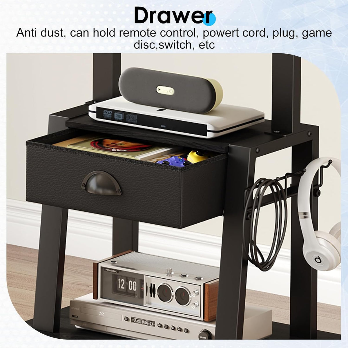 Mobile TV Stand with Drawer for 23-60 Inch TVs,Tilt Rolling TV Cart on Wheels...