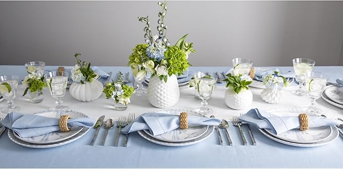 Solino Home Linen White Table Runner 36 Inches - Classic Hemstitch, 100% Pure...