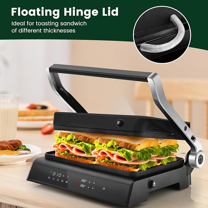 ARLIME Panini Grill Press Sandwich Maker, 180 Degrees w/5 Auto Cooking Modes & - Image 9