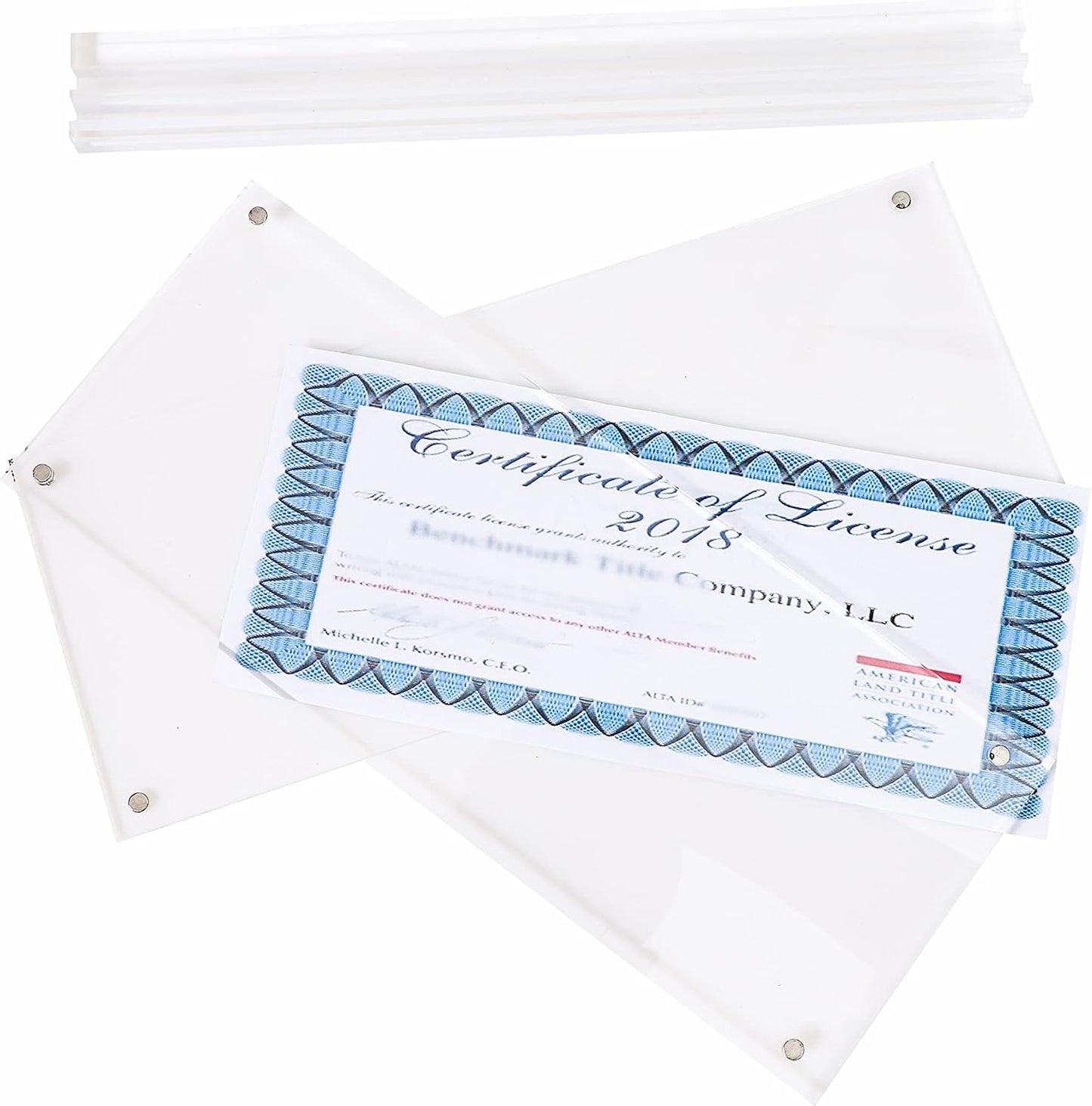 2 Pack of Acrylic Business License Frame for 4x9 Business License Certificate Desk/Table Top Display,Clear Certificate Holder Panoramic Photograph Picture Frame,4x10 Inch