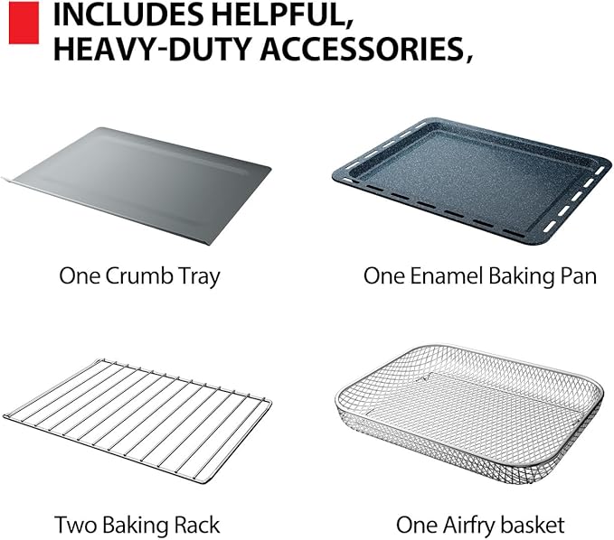 TOSHIBA ChefFry Air Fryer Toaster Oven Combo, 12-in-1 Convection Countertop Oven - Image 9