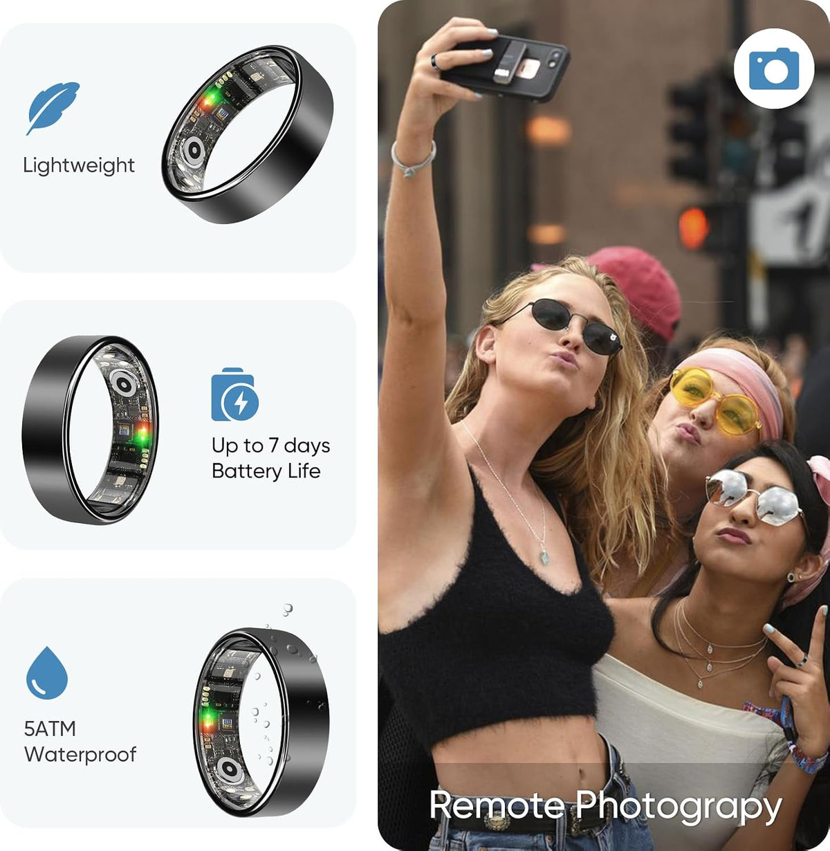 BENIO Gen2 Smart Ring for Women Men Sleep Health Fitness Tracker