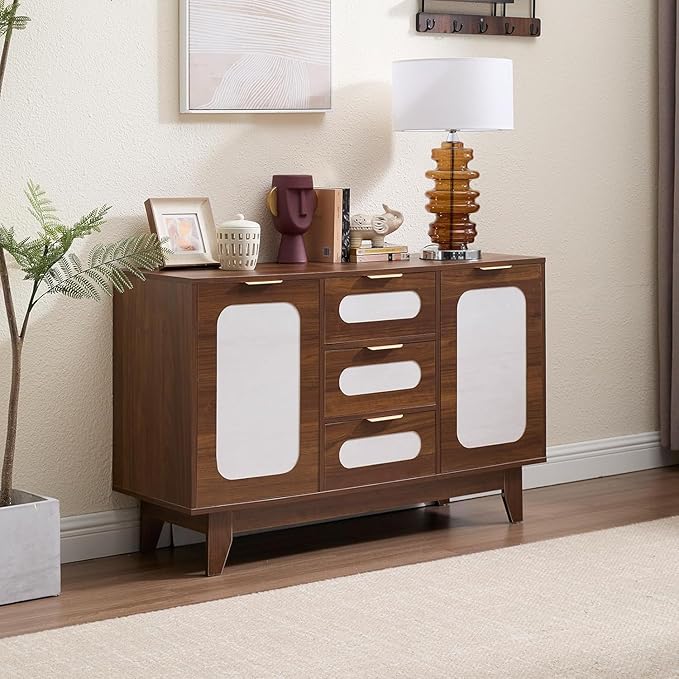 CANMOV Buffet Cabinet with Storage, Modern Wood Coffee Bar Sideboard - Image 8