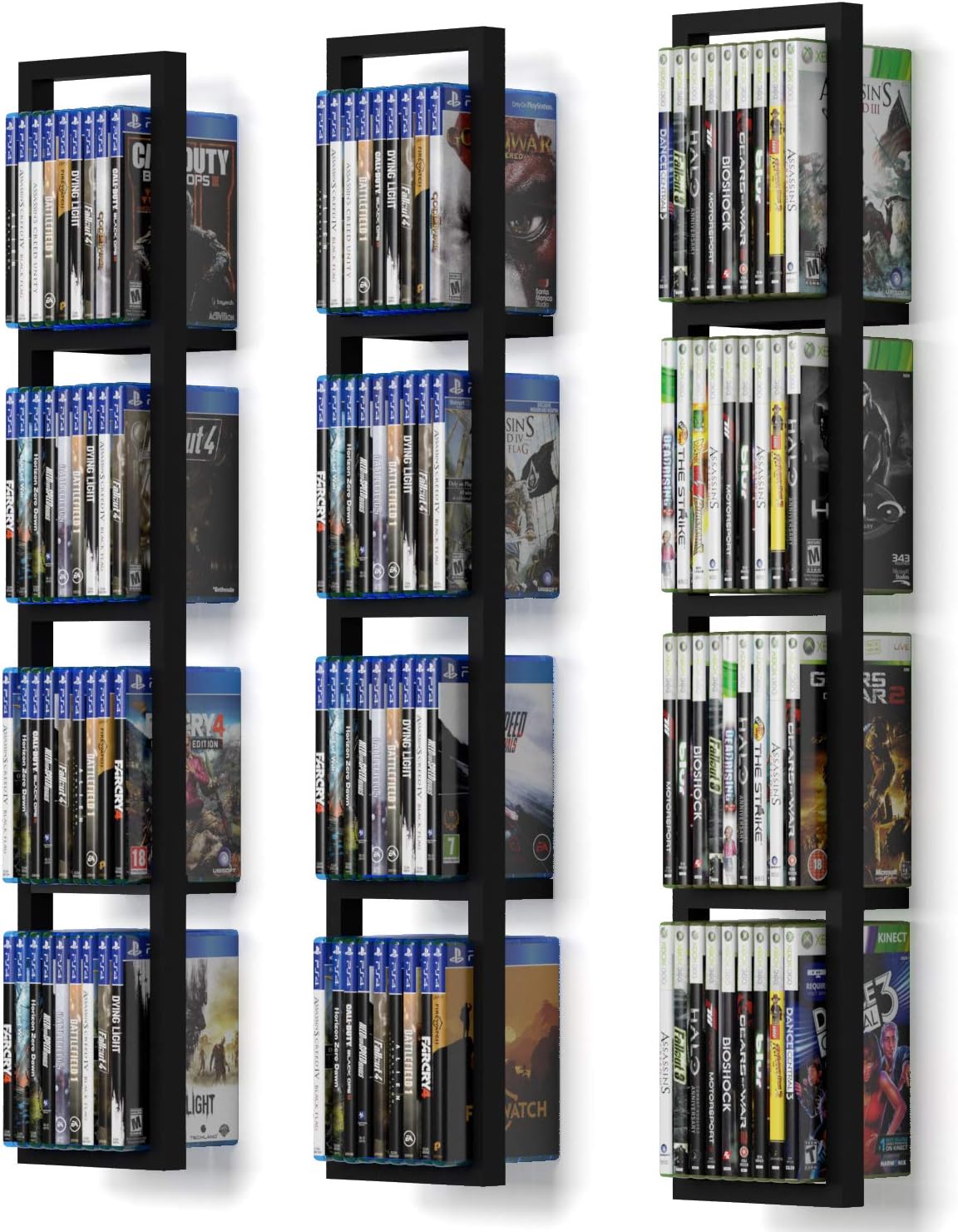 You Have Space Black Floating Shelves for Wall, 34 Inch Video Games CD DVD St...