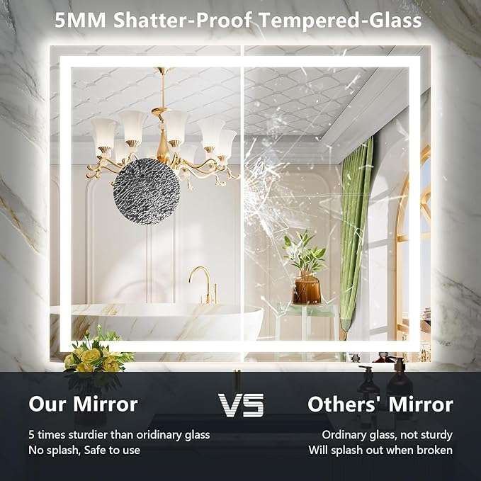 YEELAIT 44x32 Inch LED Bathroom Mirror - Image 6