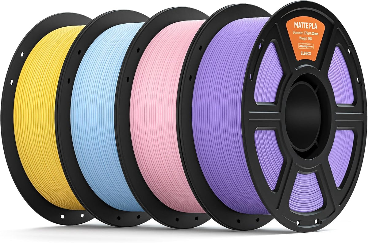 ELEGOO Matte PLA 3D Printer Filament 1.75mm Bundle 4KG Sunshine 4 Colors