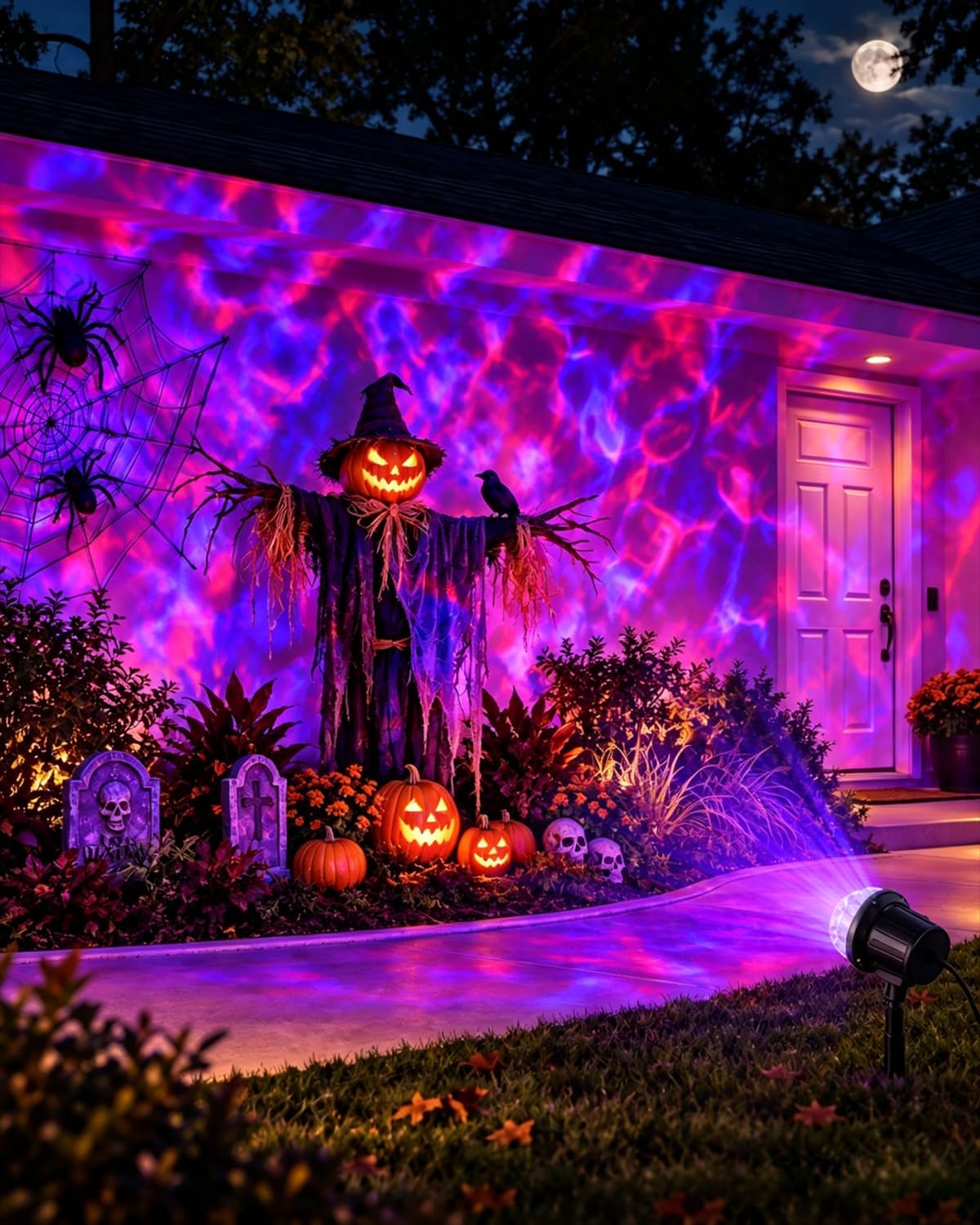 Halloween Christmas Projector Lights Outdoor, Ultra Bright RGBW 15 Dynamic Wa...