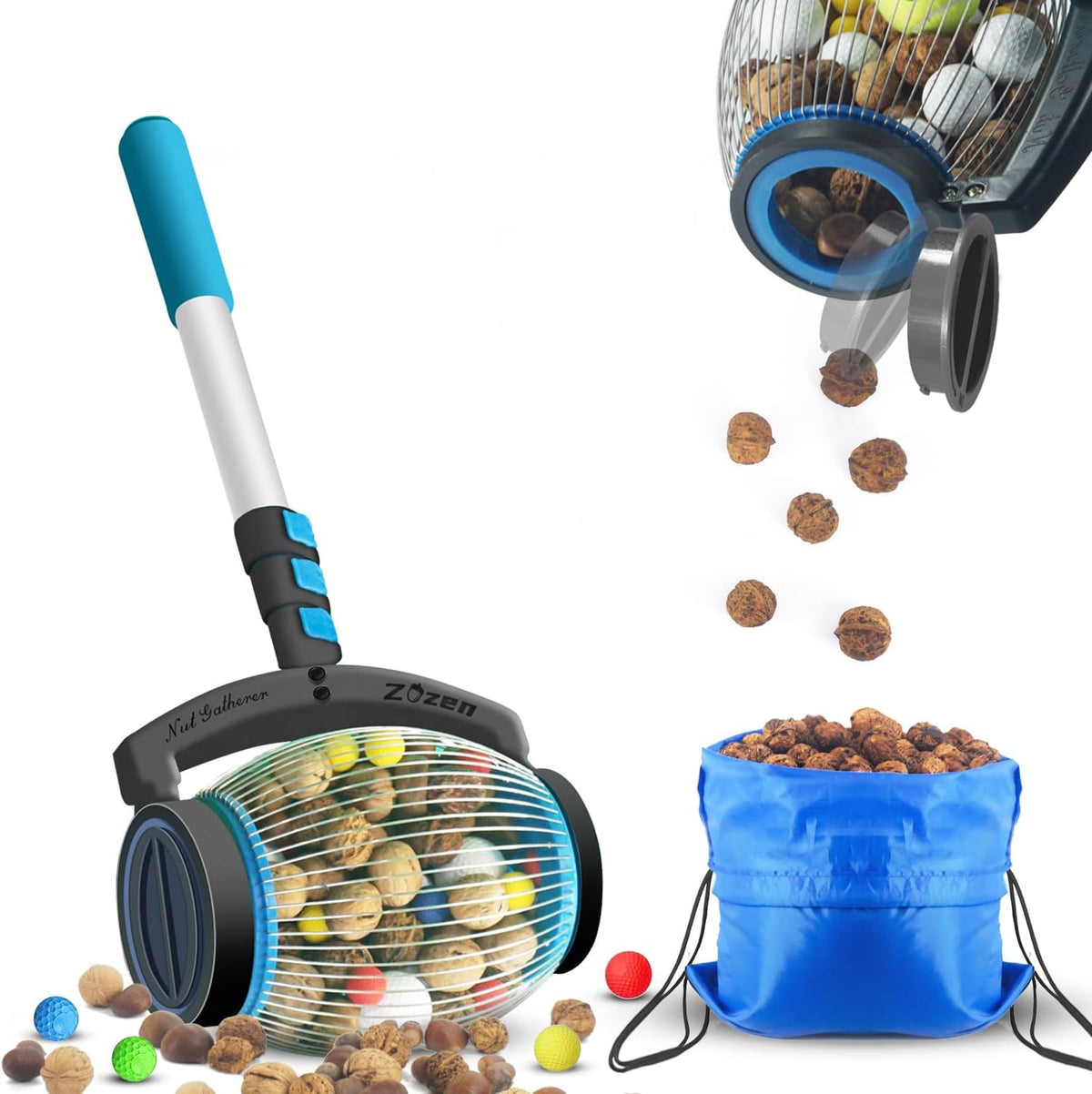 zozen nut gatherer, acorn picker upper, side opening, main product view