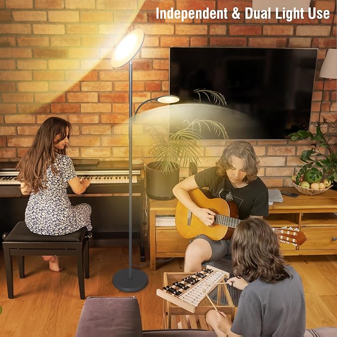 marctronic Gray Floor Lamps for Living Room, 44W/4500LM Super Bright 2 in 1 LED - Image 8