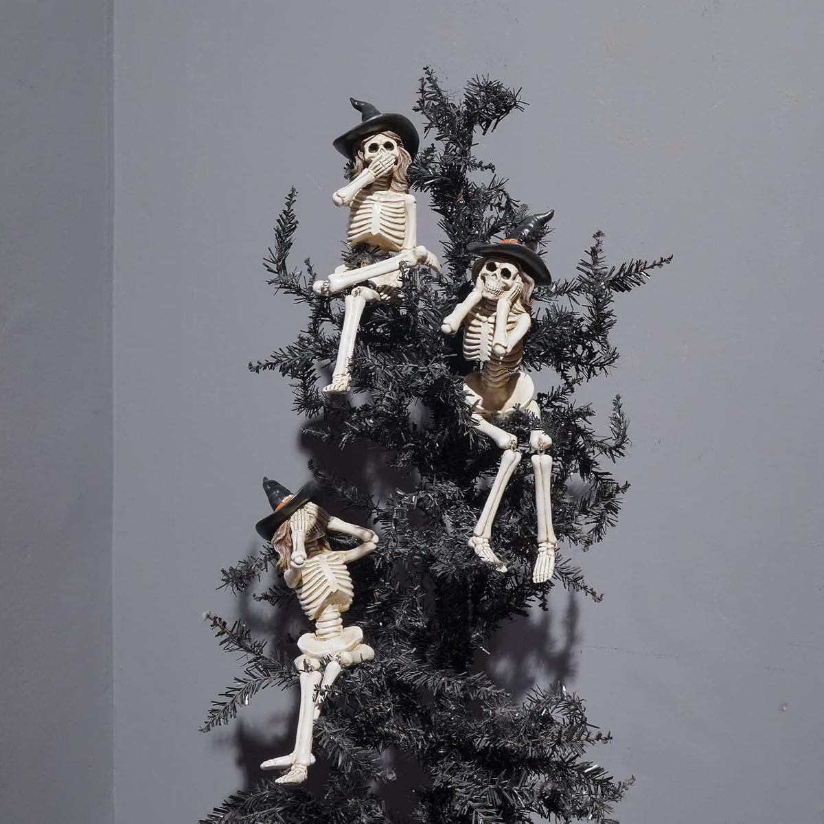 Newman House Studio Halloween-Dรฉcorations No-Evil-Skeleton-Figurines