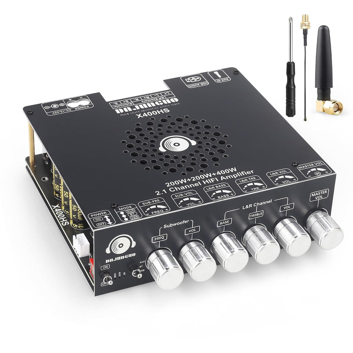 X400HS 2.1 Channel Bluetooth 5.0 Amplifier Board, TPA3223 Chip 200W+200W+400W...