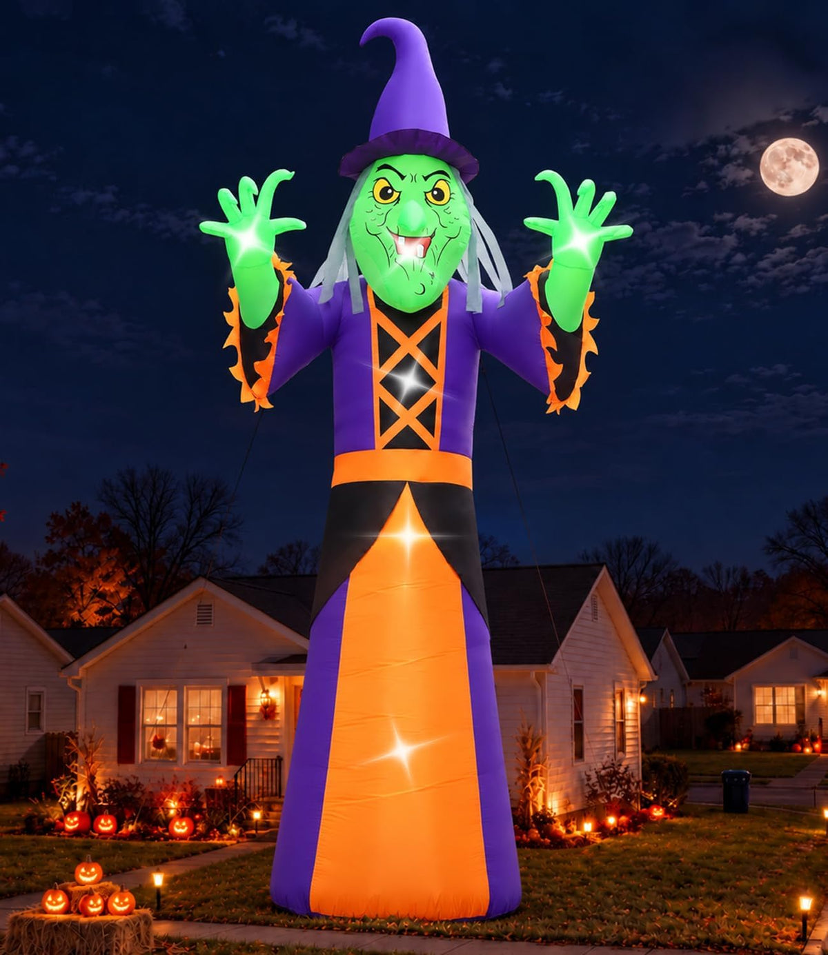 20FT Extra Large Outdoor Halloween Inflatables Decorations Witch Blow up