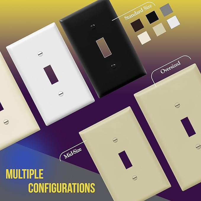 ENERLITES Toggle Light Switch Wall Plate, Gloss Finish, Size 1-Gang 4.50" x - Image 7
