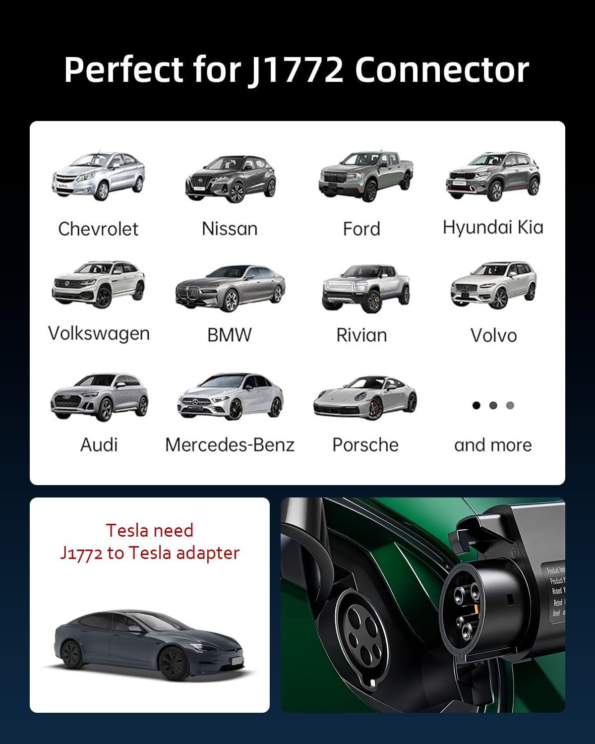 16A Portable Level 1&2 EV Charger-ETL Certified,110V-240V Car Charger
