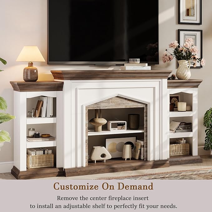 LGHM 80" Fireplace TV Stand for TVs Up to 90 Inch, Electric Fireplace - Image 9