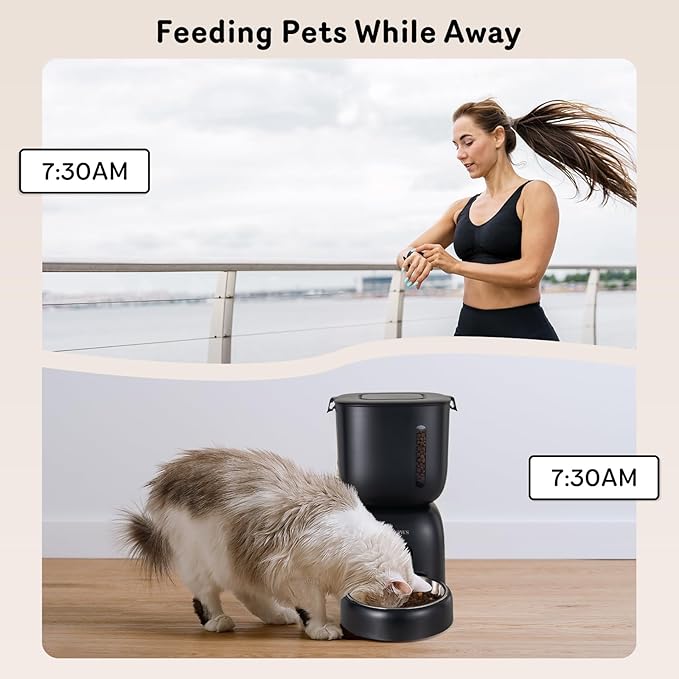 Automatic Cat Feeder and Water Dispenser FW1, Wire or Battery Cat Food - Image 7