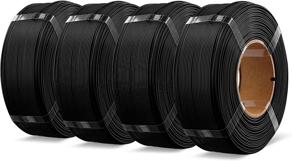 OVERTURE 4 Pack 1kg High Speed Refill PLA+ Filament, Black*4