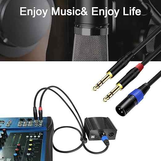 Jozzai 2Pack 6.35mm Dual TRS to XLR Male Cable - Image 9