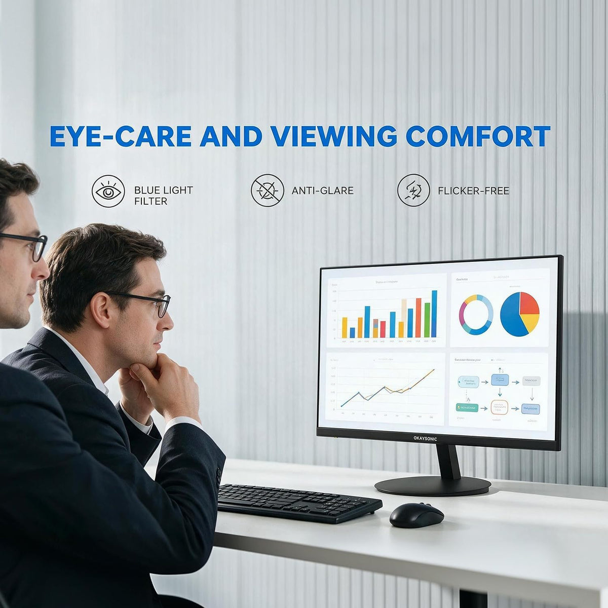 24 Inch Monitor 100Hz 1ms, AMD FreeSync, 100% sRGB, Eye Care