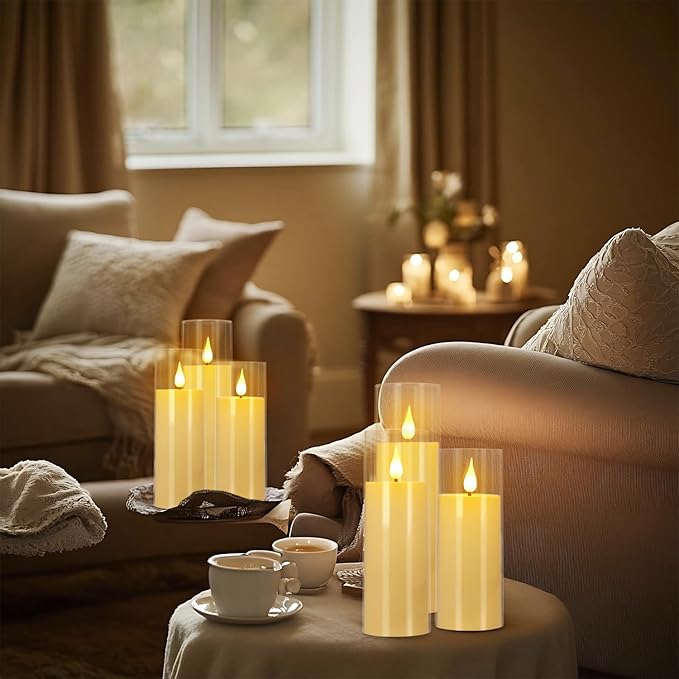 Flickering Flameless Candles Battery Operated with Remote,Led Pillar Candles ...