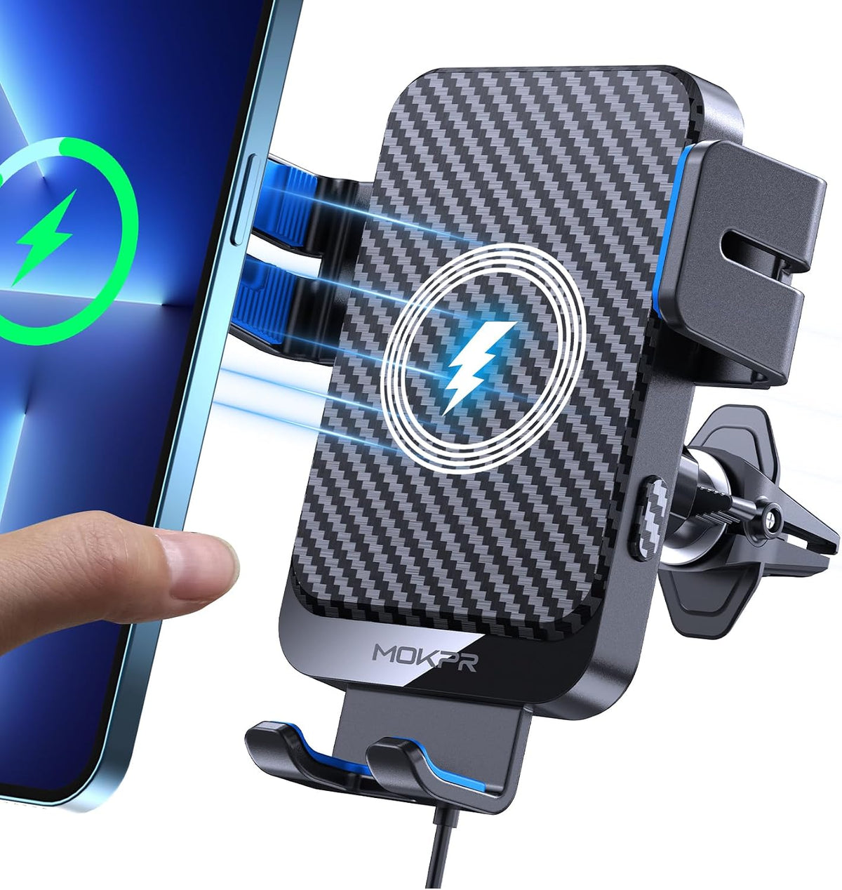 wireless car charger 15w fast charging auto-clamping air, main product view