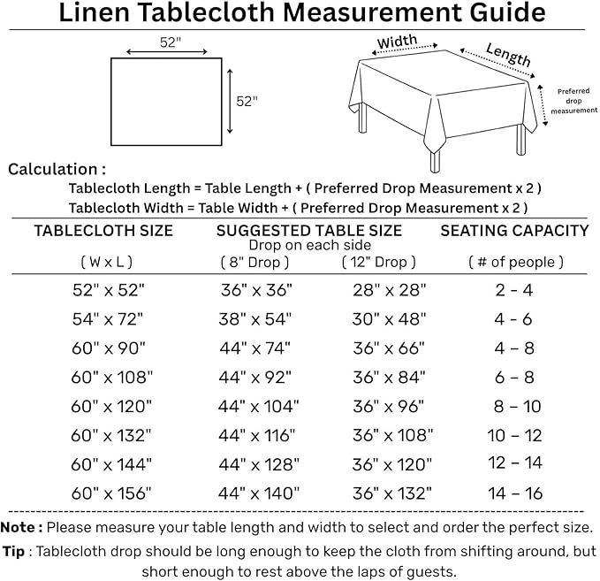 Solino Home Pink Linen Tablecloth 52 x 52 Inch - 100% Pure Linen Square Table...