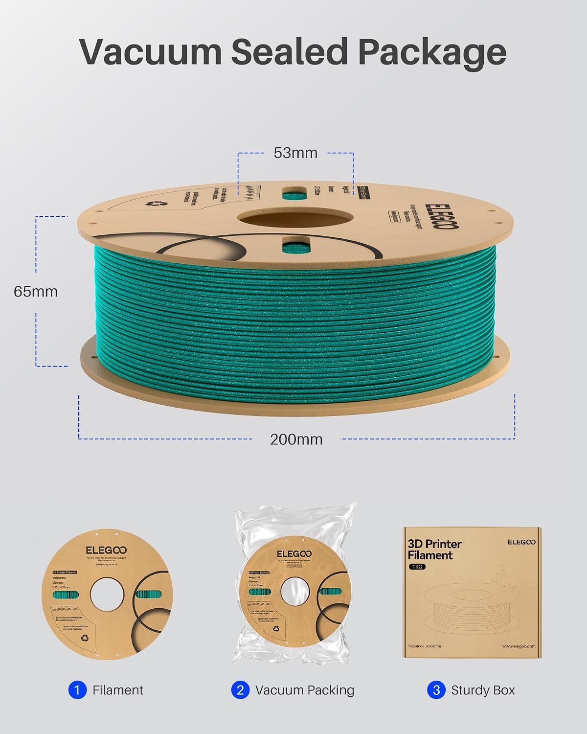ELEGOO Sparkle PLA 3D Printer Filament 1.75mm Bundle 4KG