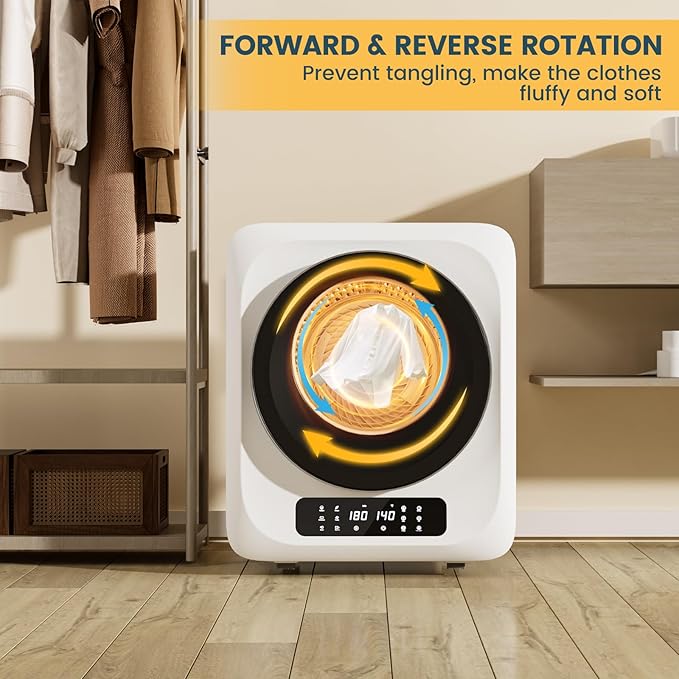 Zynkez 12Lbs Portable Clothes Dryer, 120V 850W Electric Compact Laundry Dryer - Image 8