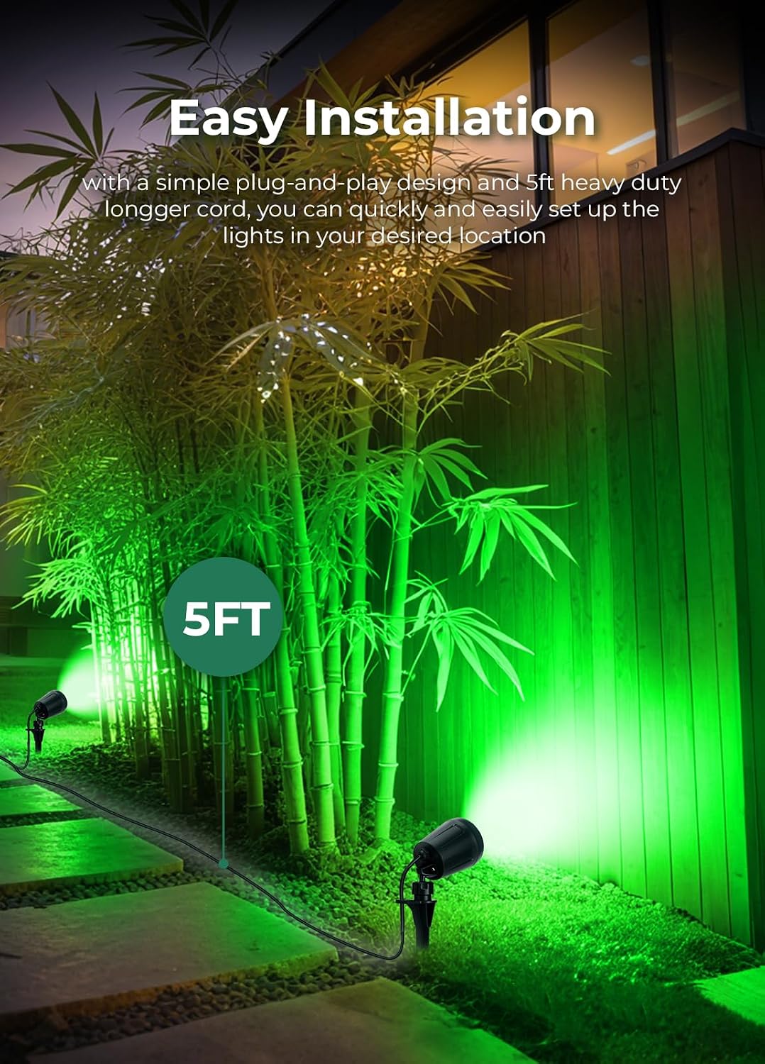 Christmas Spotlights Outdoor, 120V Plug-in Halloween Spot Light, 5000K LED La...