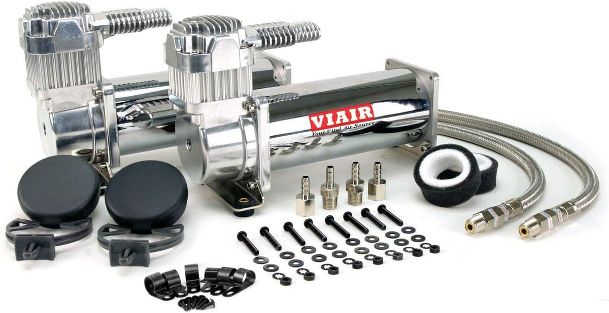VIAIR 444C Dual 12V 200 PSI Chrome Air Compressor Kit โ Fast Fill