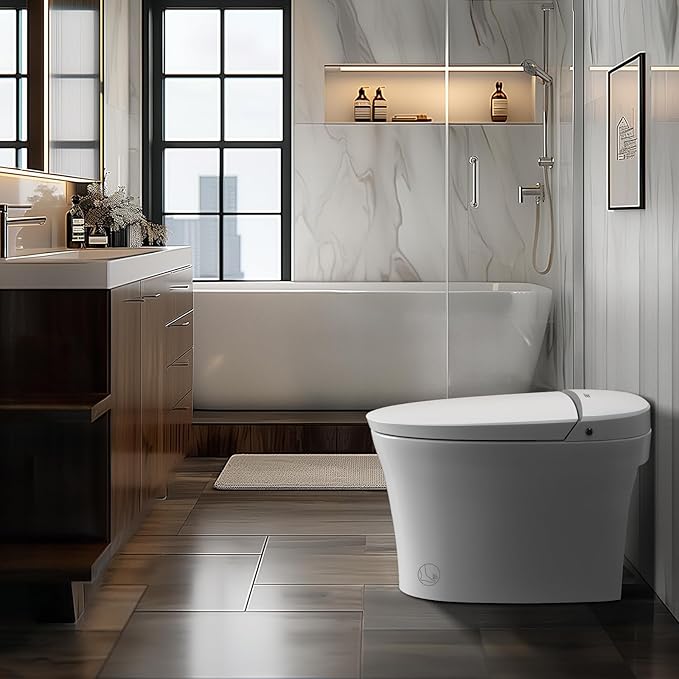 Smart Toilet with Heated Seat & Auto Flush, 1.1/1.6 GPF One Piece Tankless - Image 7