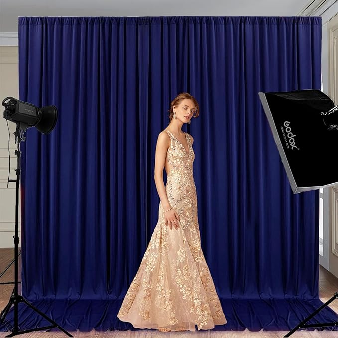 10 x 7 Feet Royal Blue Backdrop Curtain for Partie, Background Curtains for P...