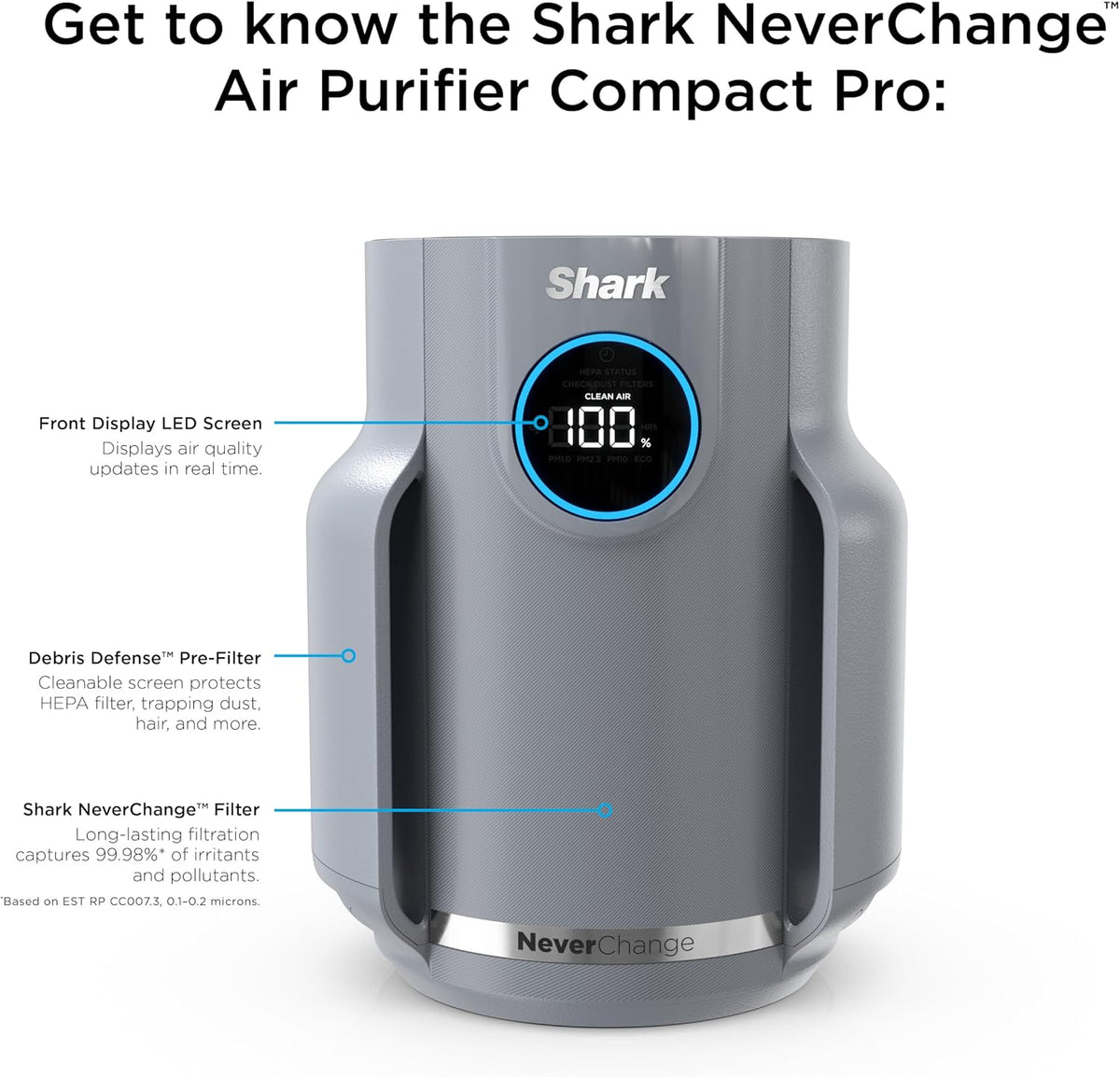 shark neverchange compact pro air purifier, hp071brn, winter, view 11