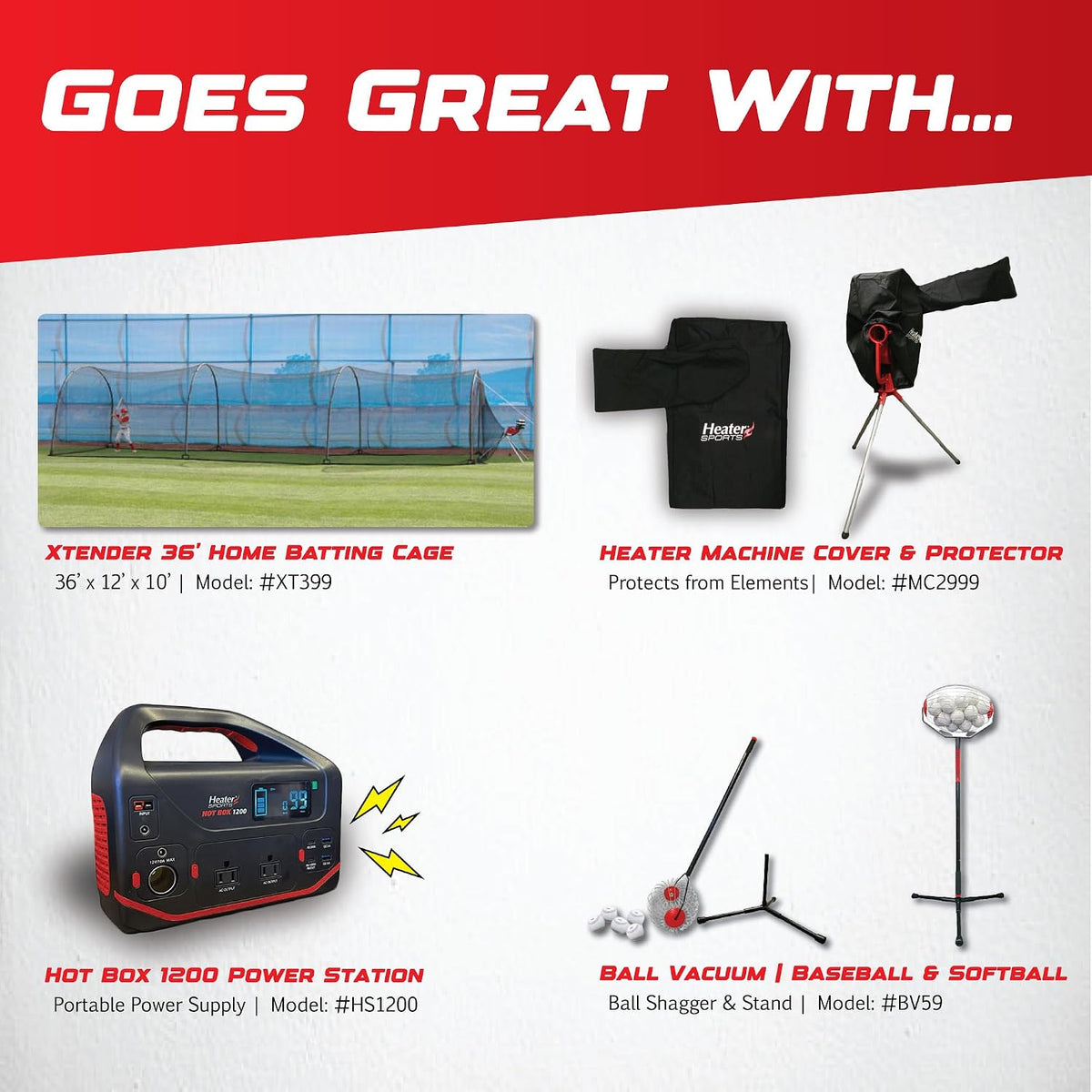 Heater Sports Deuce 75 MPH Adjustable Baseball Pitching Machine with Automati...